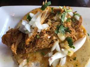 Chicken Chile Verde Taco with Cotija Cheese at Tacolicious in Palo Alto, California