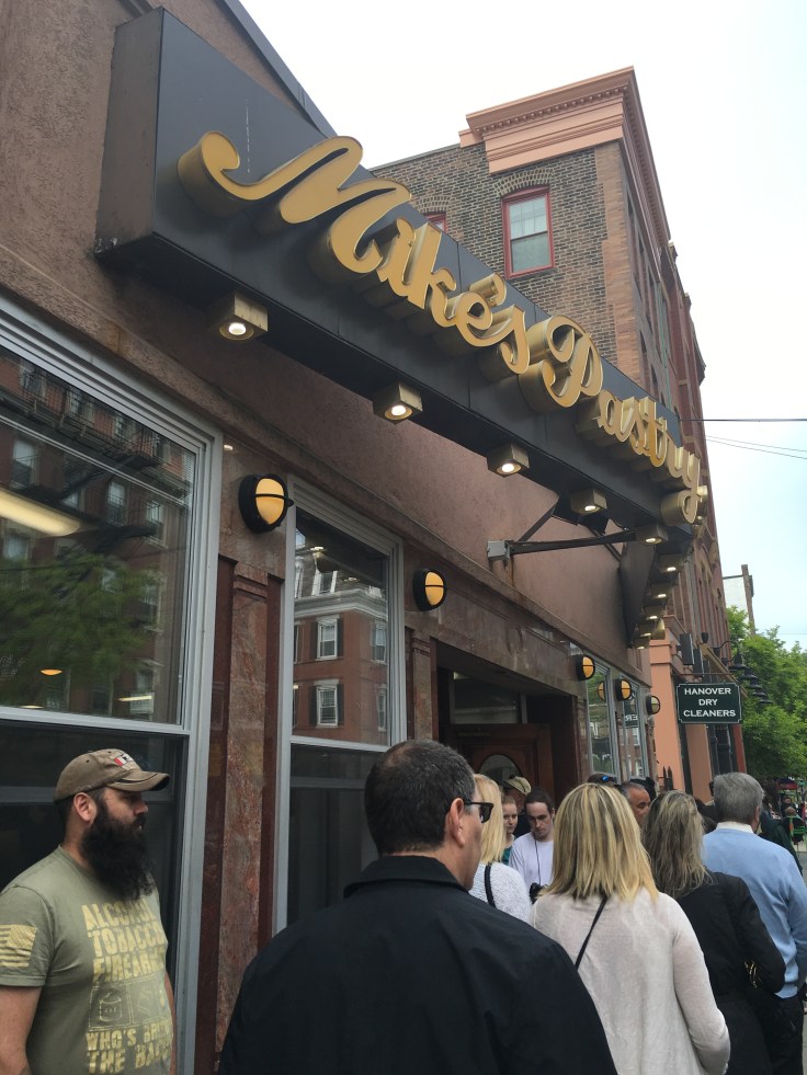 A Line Forms Outside of Mike's Pastry in Boston, Massachusetts