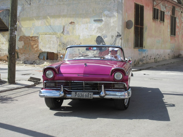 Sharing the Street with Yet Another Cuban Icon - A Gorgeous Hot Pink Ford Fairlane 500