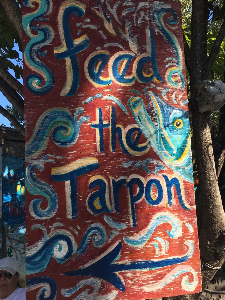 A Sign at the Hungry Tarpon Reads, "Feed the Tarpon," in Islamorada, Florida in the Florida Keys