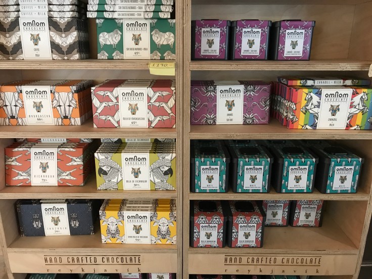 Window Shopping - A Counter Top Omnom Chocolate Display at Vínberið in Reykjavík, Iceland