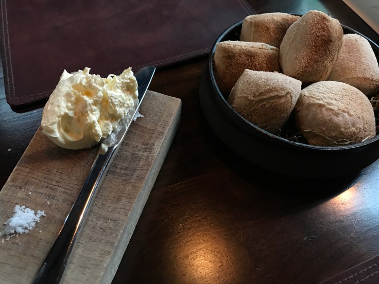 Breaking Bread - Tasty Sourdough Bread with Skyr Butter and Sea Salt at Dill Restaurant in Reykjaviík, Iceland