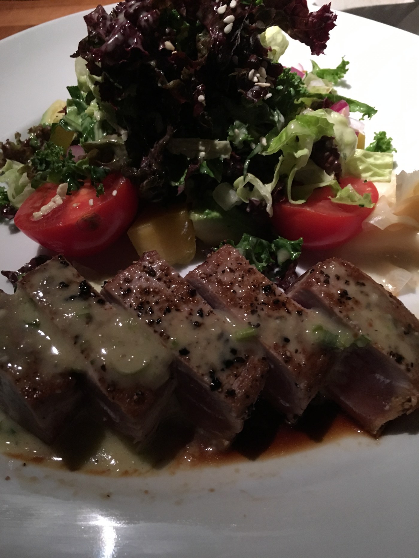 Green Machine - Sashimi Ahi Tuna and Mixed Greens at Los Altos Grill in Los Altos, California