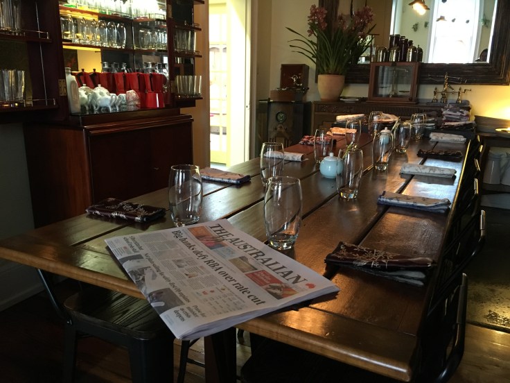 The Elegant Community Table at A Tiny Place in Hobart, Tasmania