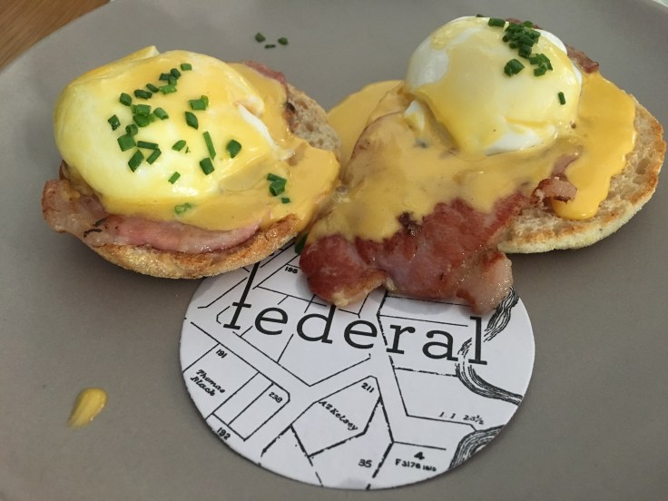 Egg-Cellent - Eggs Benedict with Bacon at Federal in Madrid, Spain