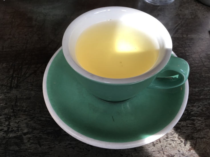 Tea Time - A Cup of Kawakawa Fire at The Chop Shop Food Merchants in Arrowtown, New Zealand