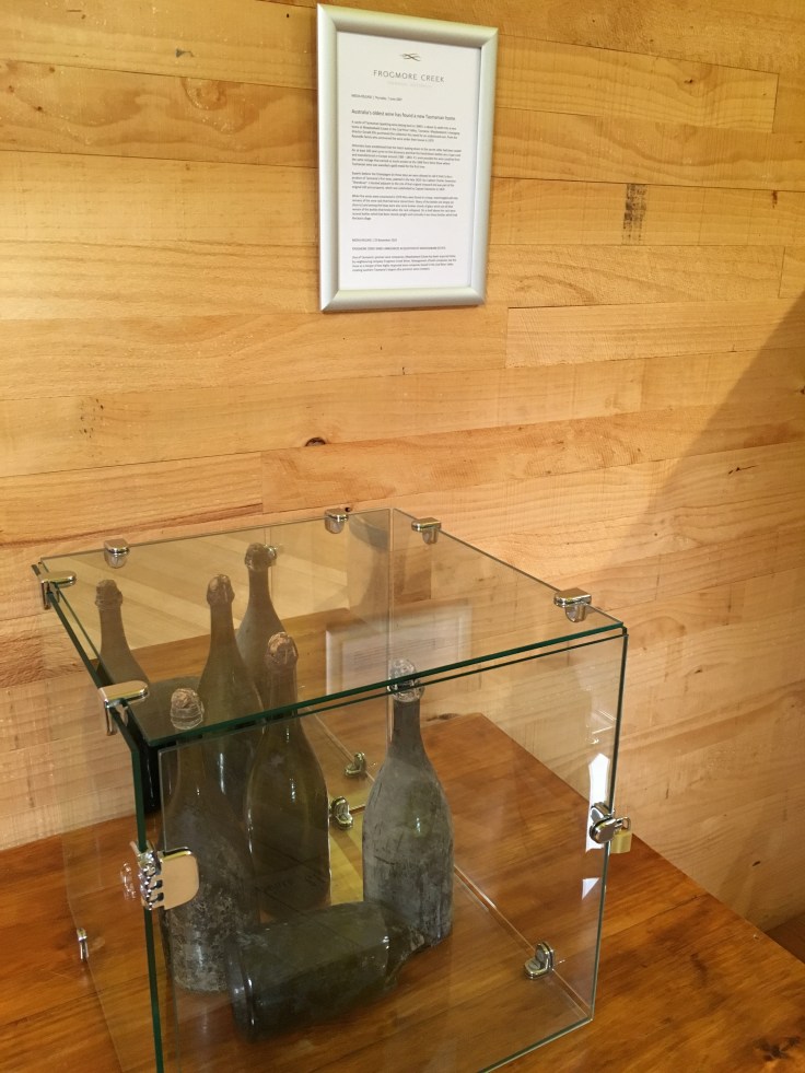 Hand Blown Wine Bottles From the 1840s on Display at Frogmore Creek Winery in Tasmania