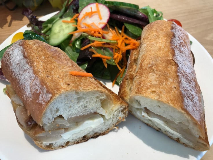 One of Our Favorite Items at Voyageur du Temps in Los Altos, California is the Brie and Pear on Fresh Baguette
