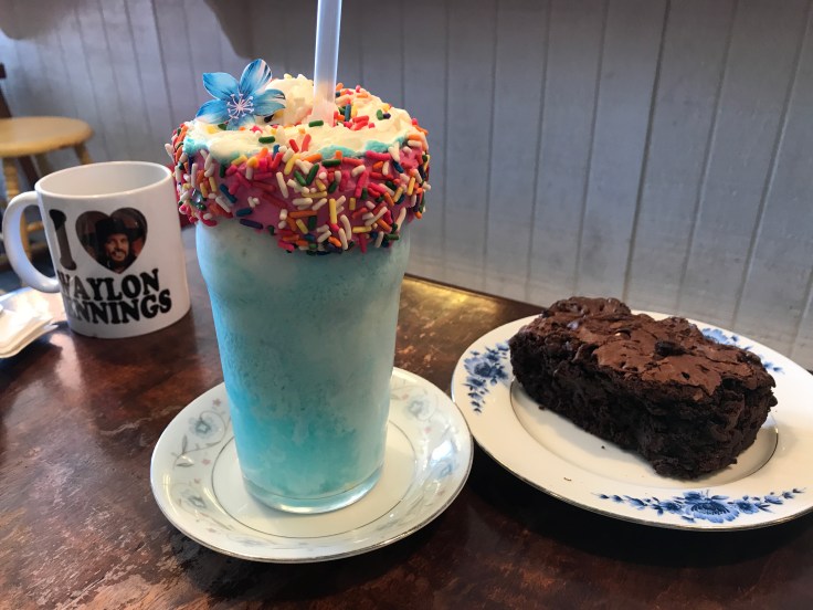 What a Float - A Pixie Float and a Super Sized Chocolate Brownie From Cream Parlor in Miami, Florida