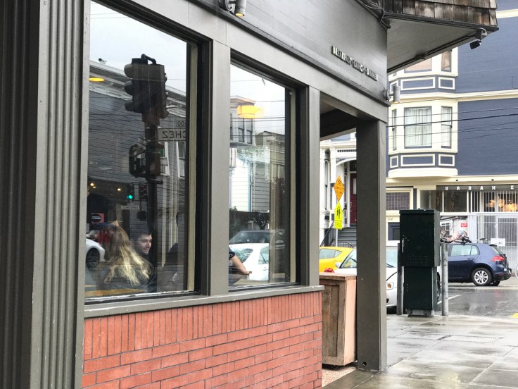 A photo of the outside of Kitchen Story restaurant in San Francisco, California.