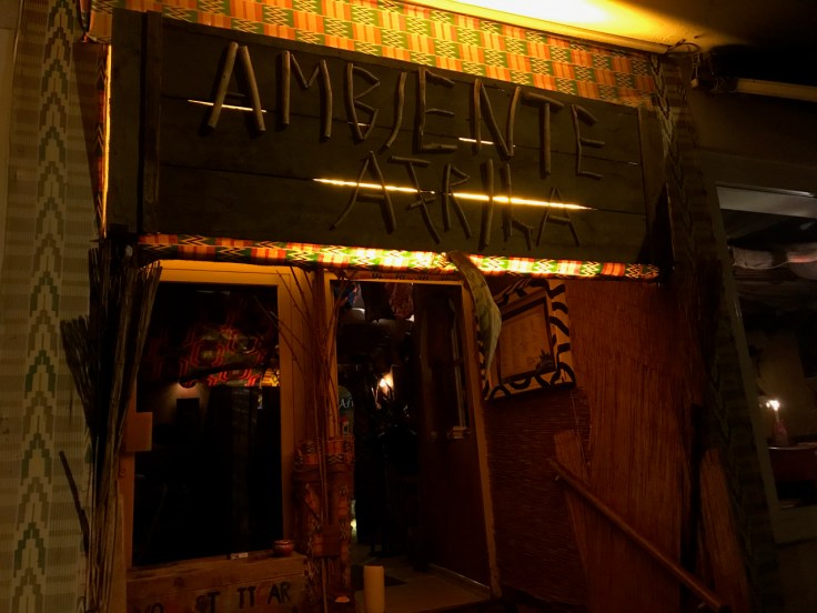 An exterior street view photo of the outside of Ambiente Africa restaurant in Stuttgart, Germany.