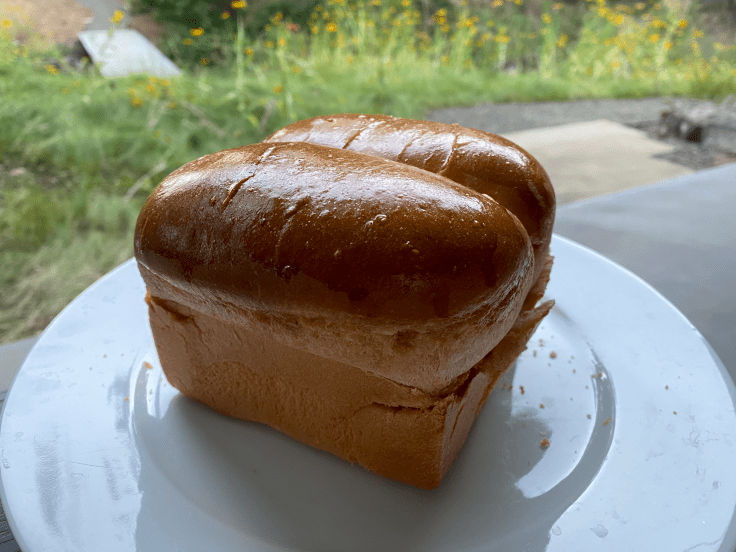 A photo of Hokkaido milk bread served with nori butter from Bird Dog, a cute restaurant in Palo Alto, California. The local little Bay Area restaurant is doing takeout in Silicon Valley during coronavirus pandemic. Photo Courtesy of FoodWaterShoes