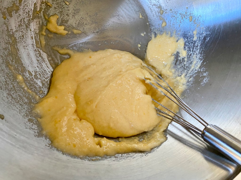 Egg yolks, salt and sugar whisked together in a creamy light yellow mixture. Photo Courtesy of FoodWaterShoes